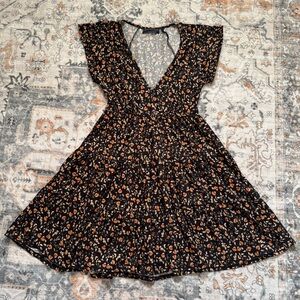 Floral Black and Orange Urban Outfitters Dress